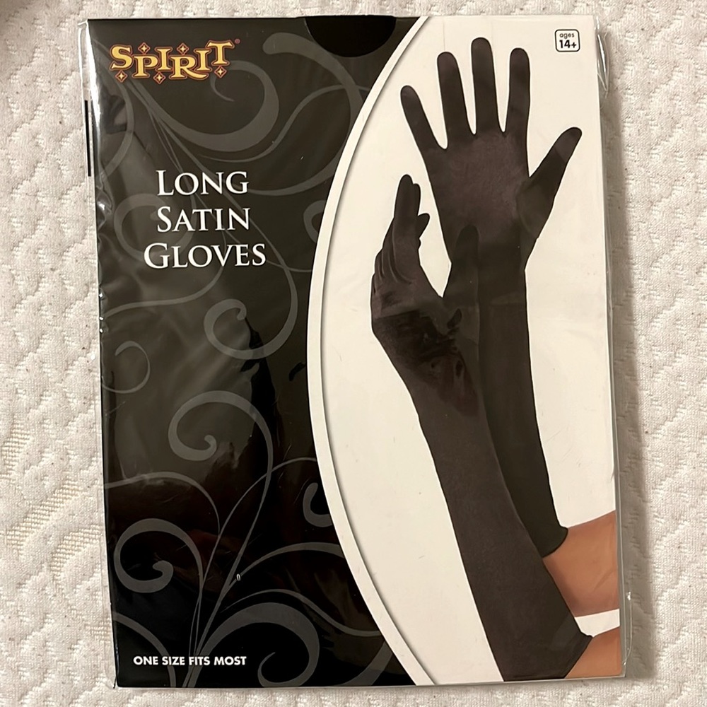 Long satin gloves